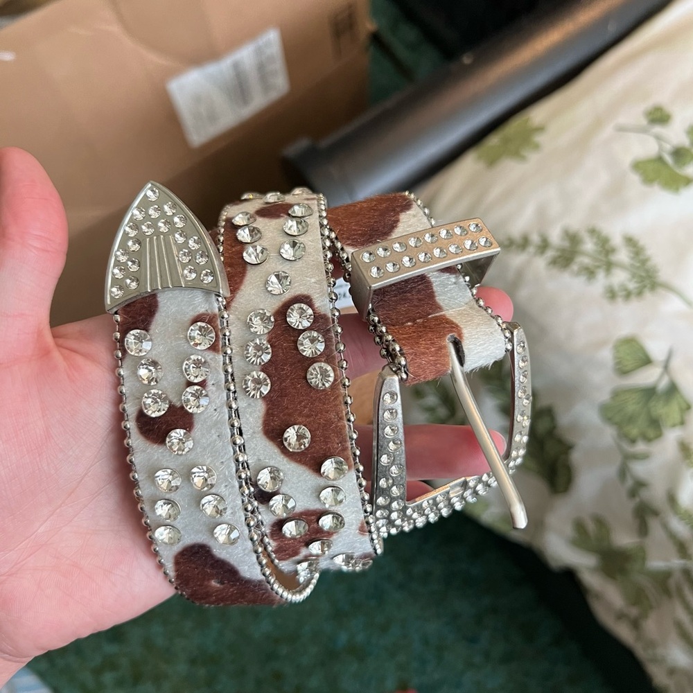 Womens cowgirl cow belt